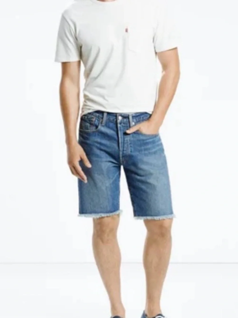 LEVIS MENS 501 CT CUSTOM TAPERED CUT-OFF SHORTS JORTS SALT FADE 9” INSEAM Sz36